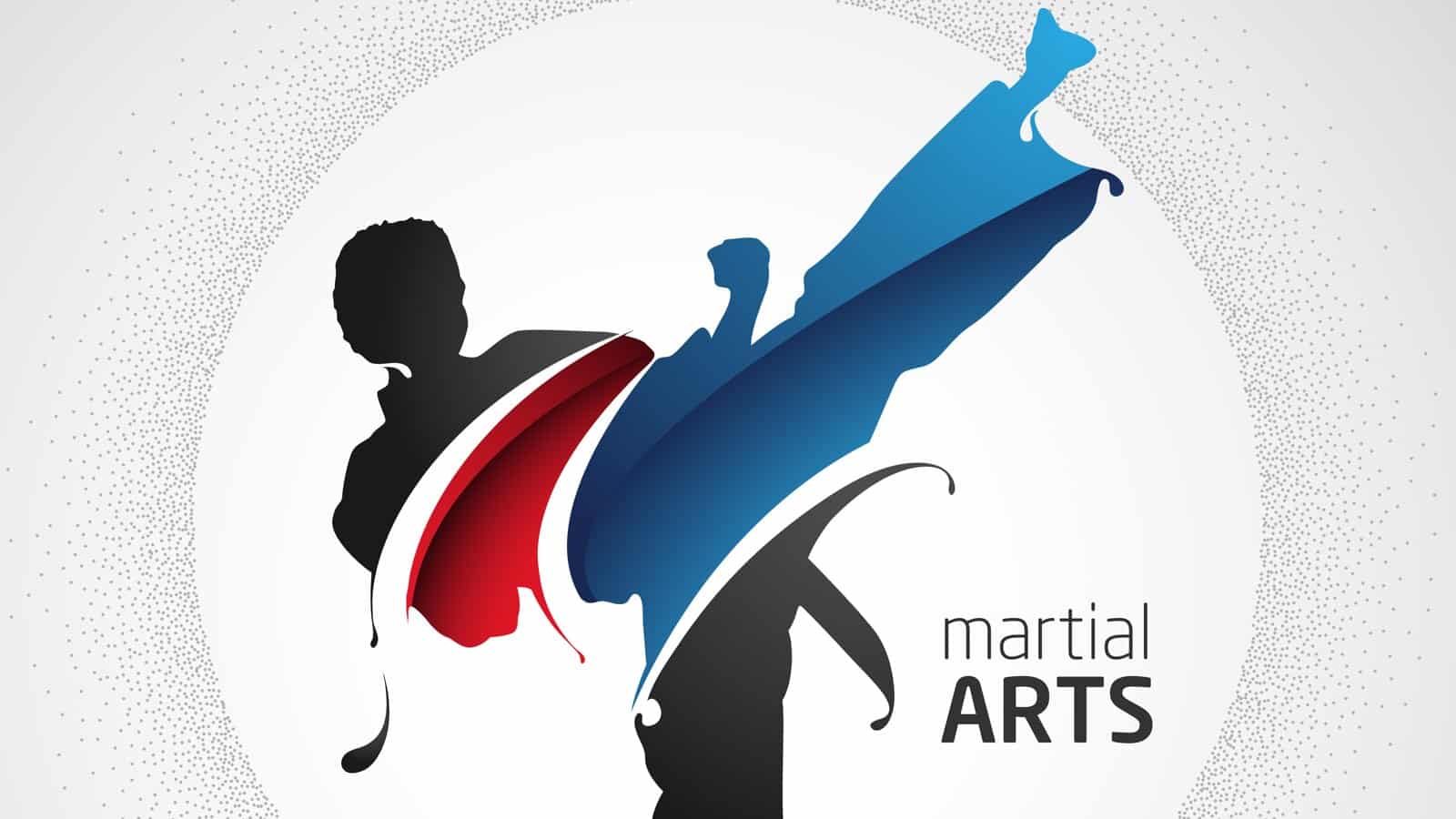 Martial arts kicking logo